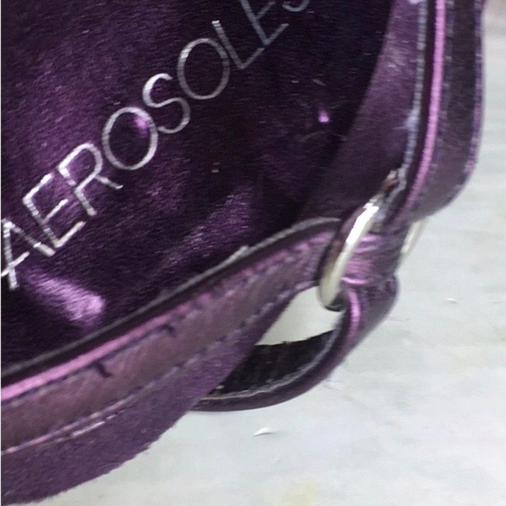Aerosoles Metallic Dark Purple Strappy Leather High Heel Sandals - Picture 10 of 14